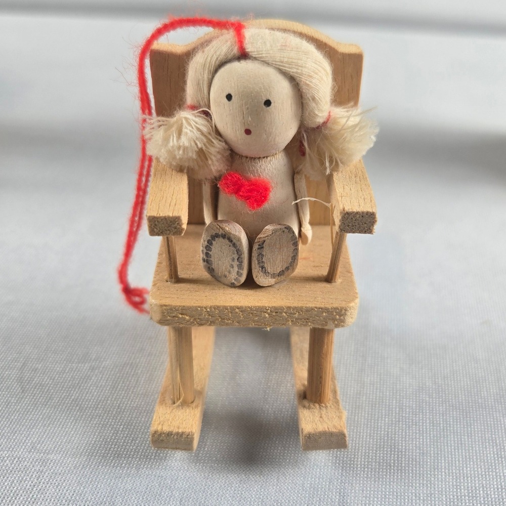 Vintage Yuletots Wooden Christmas Ornaments Set Handcrafted Wood Figurines w Box - Picture 5 of 7